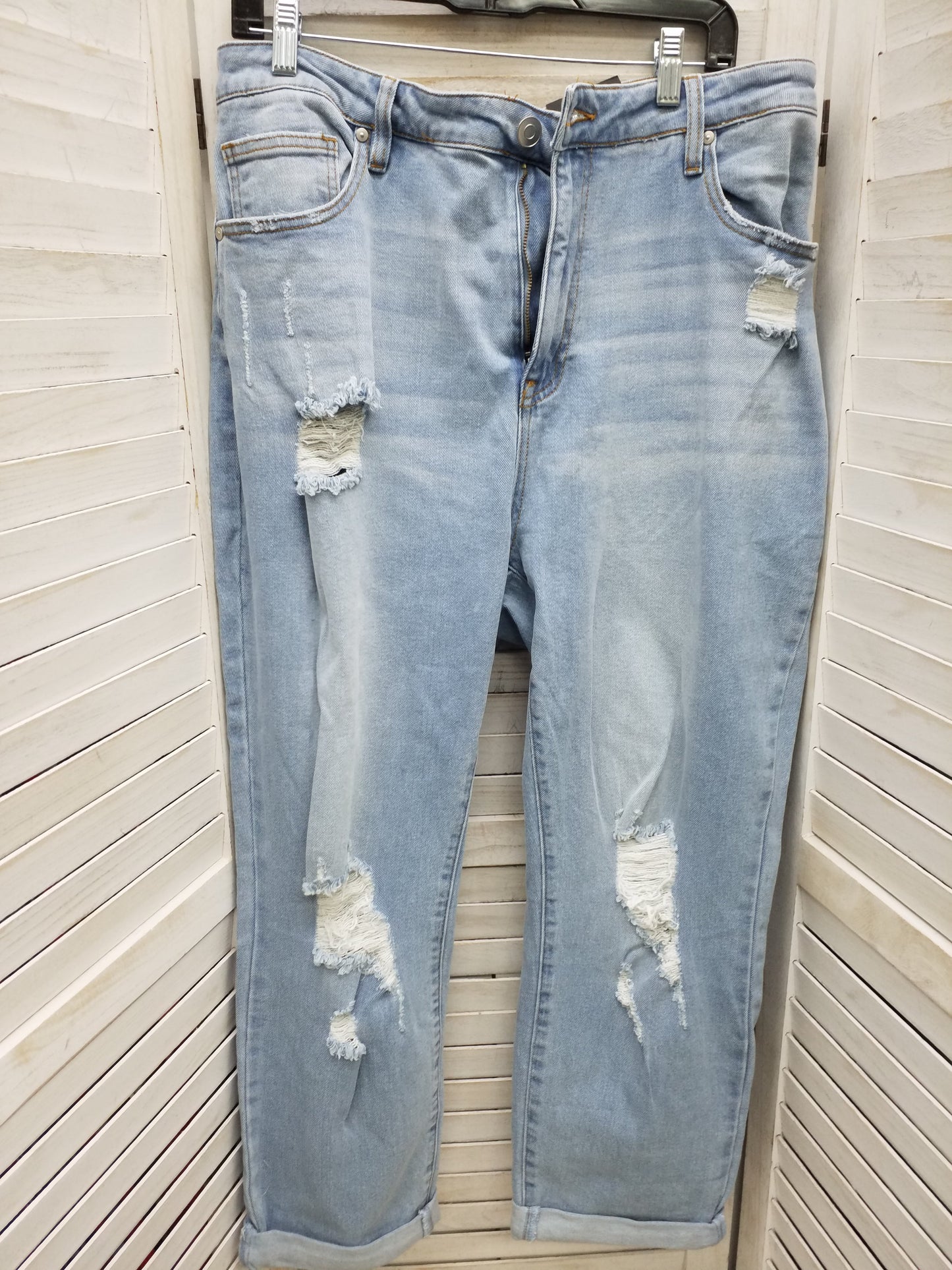 Blue Denim Jeans Straight Fashion Nova, Size 18