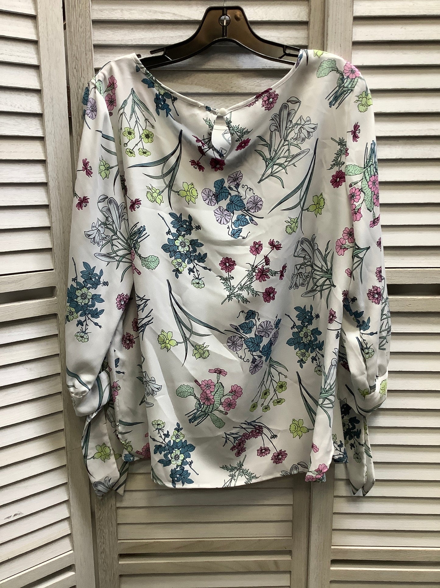 Floral Print Top Long Sleeve Nine West, Size L