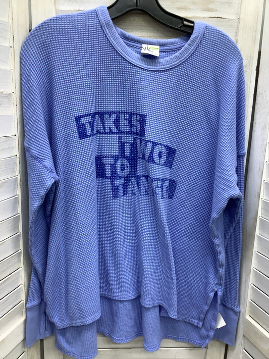 Blue Top Long Sleeve Aerie, Size L