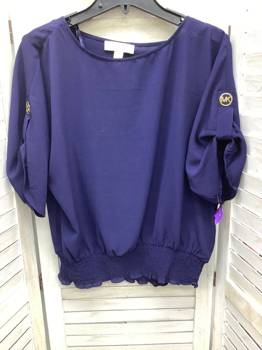 Navy Top 3/4 Sleeve Michael By Michael Kors, Size L