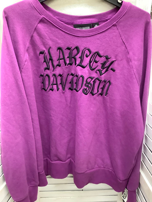 Sweatshirt Crewneck By Harley Davidson In Purple, Size: 2x