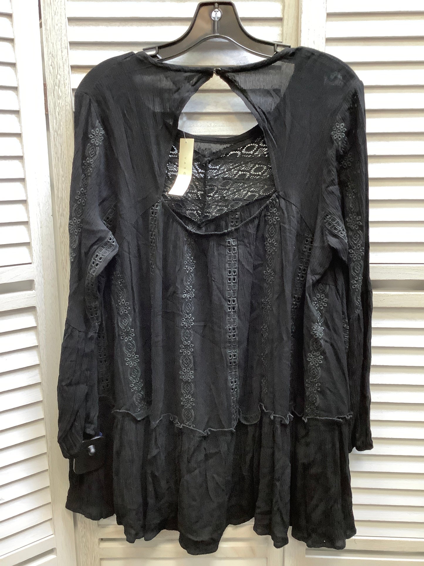 Black Tunic Long Sleeve Adiva, Size L