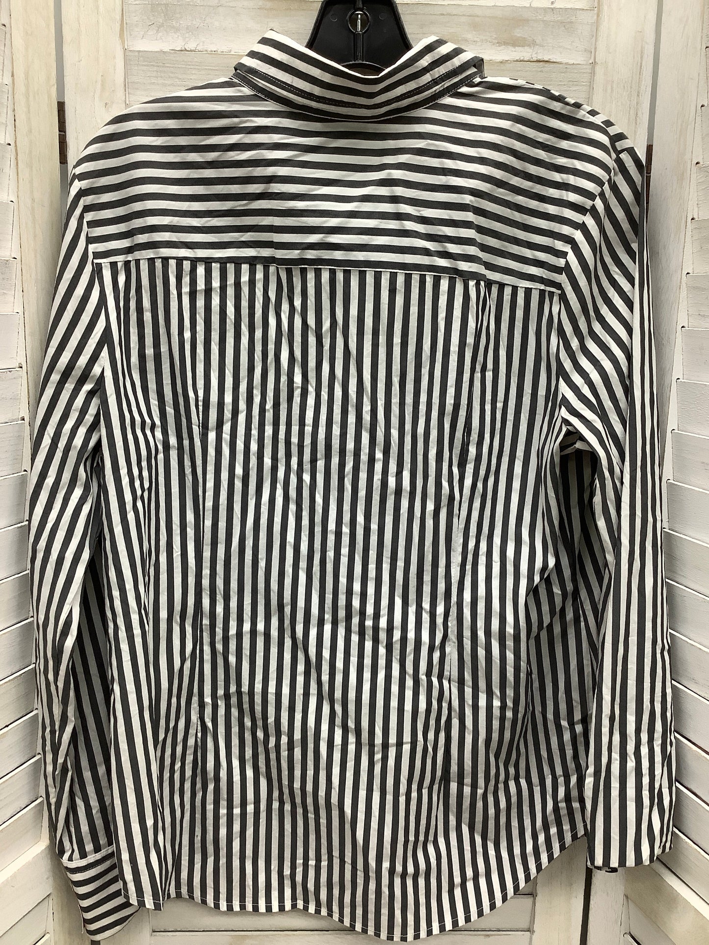 Striped Pattern Top Long Sleeve Basic Worthington, Size L