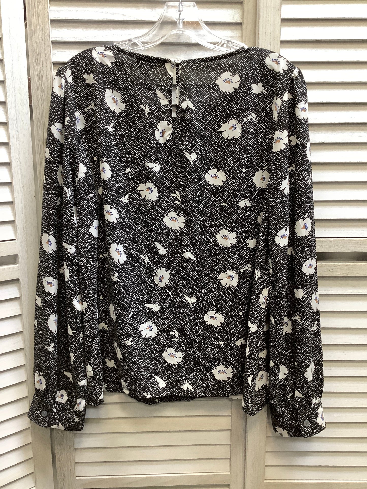 Floral Print Top Long Sleeve Basic J. Crew, Size L