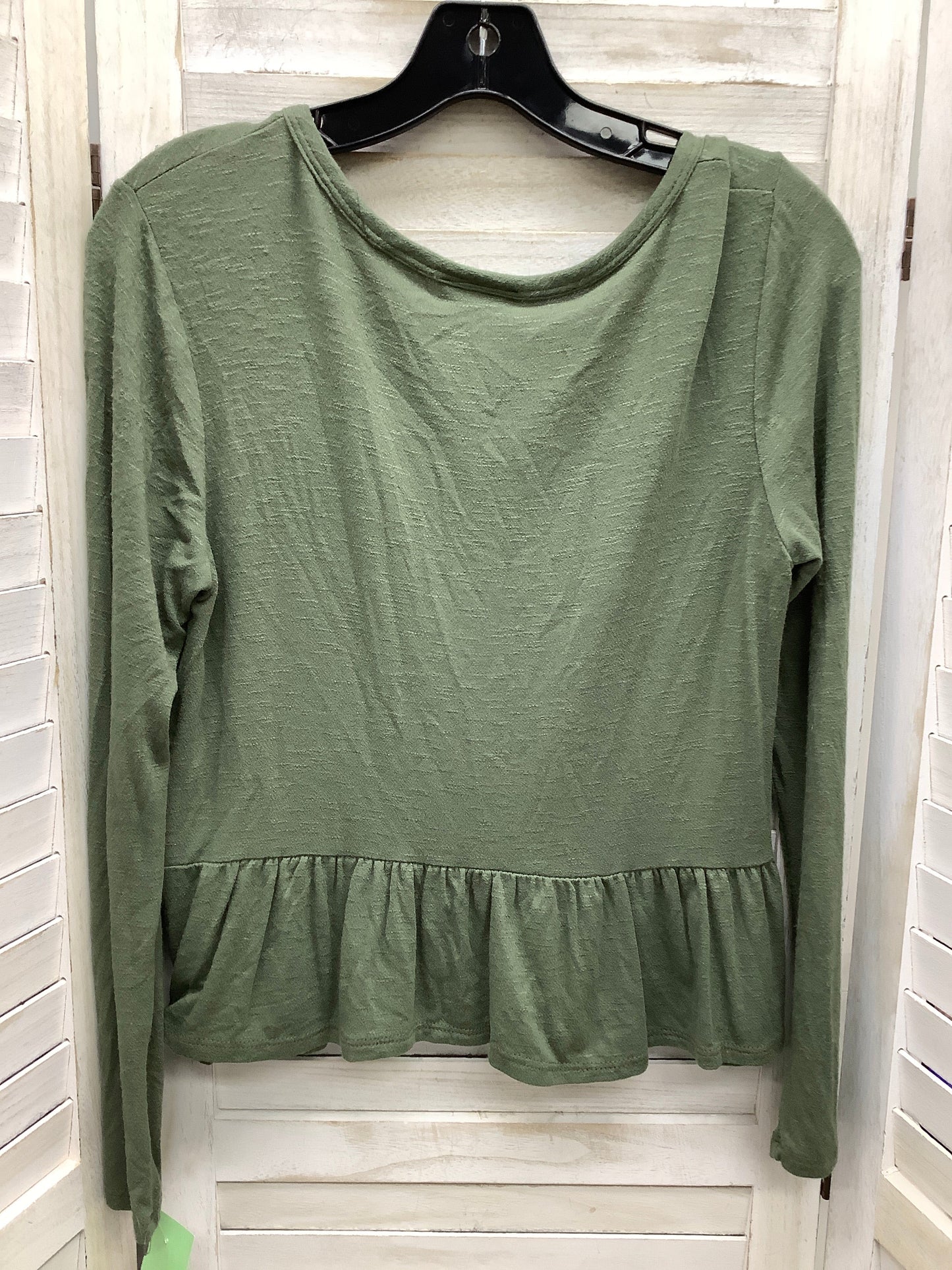 Green Top Long Sleeve Basic Clothes Mentor, Size L