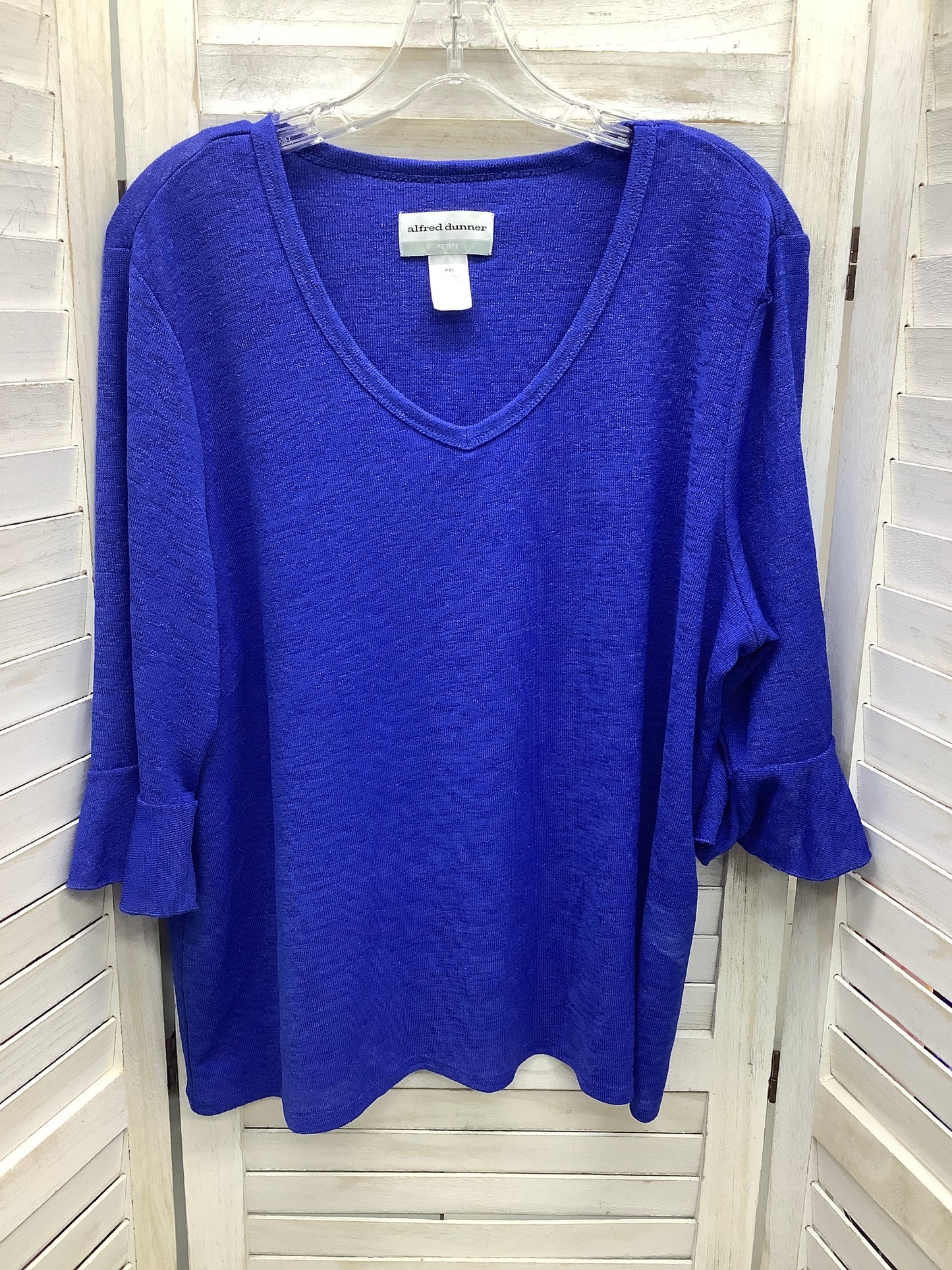 Blue Top 3/4 Sleeve Basic Alfred Dunner, Size Xl