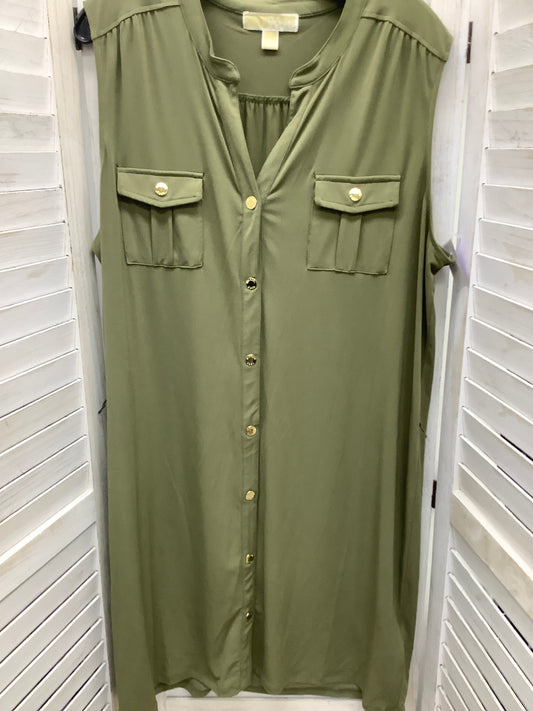 Green Dress Casual Midi Michael By Michael Kors, Size Xl