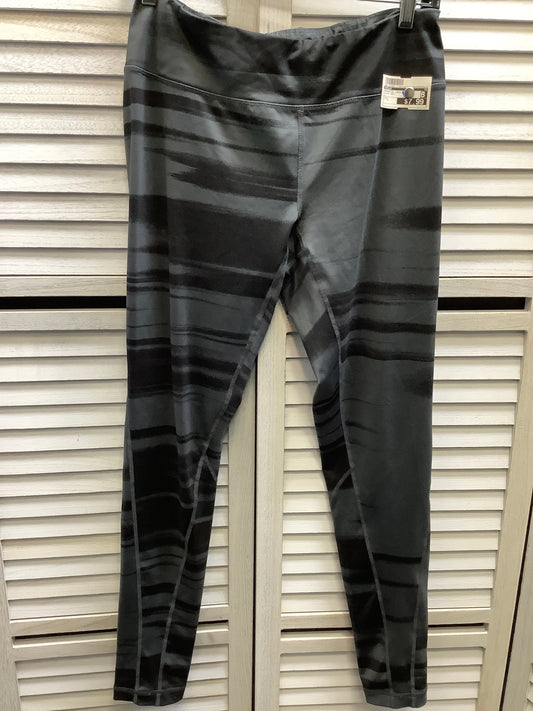 Athletic Leggings By Zella In Black Grey, Size: L