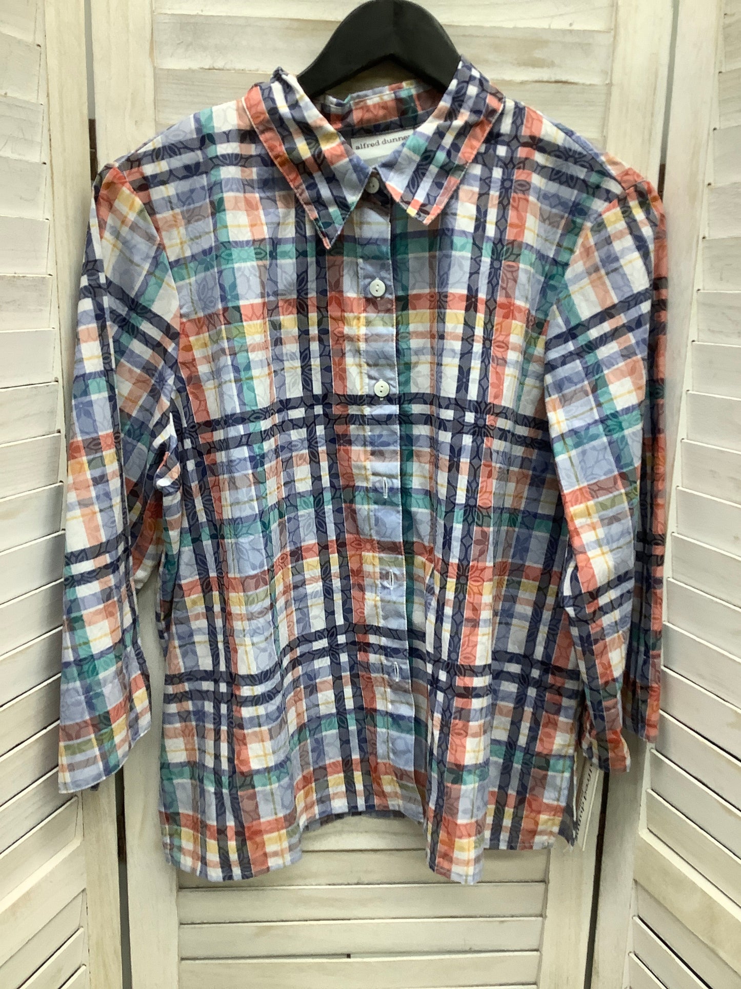 Plaid Top 3/4 Sleeve Alfred Dunner, Size L