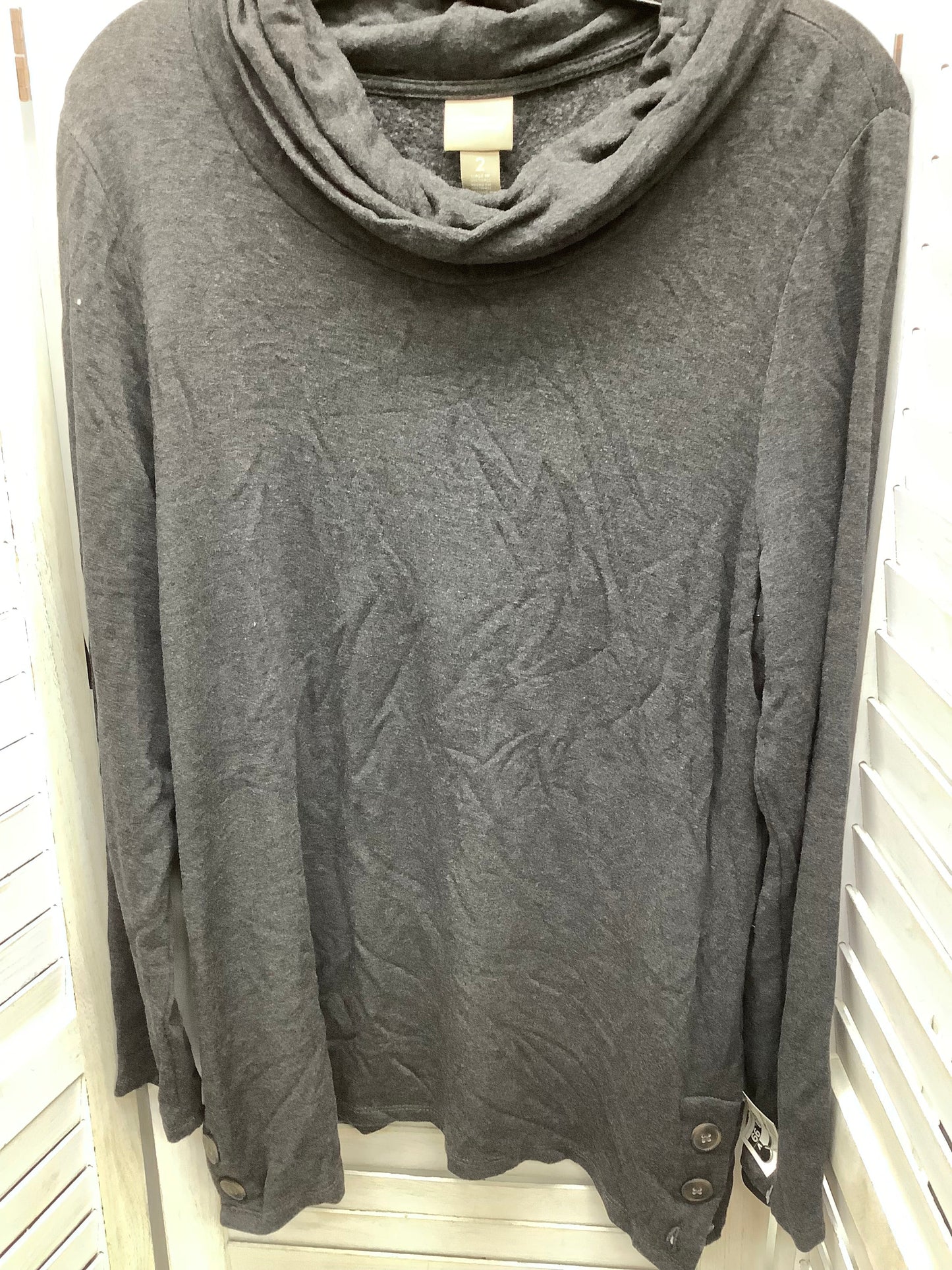 Top Long Sleeve By Chicos In Grey, Size: Xxl