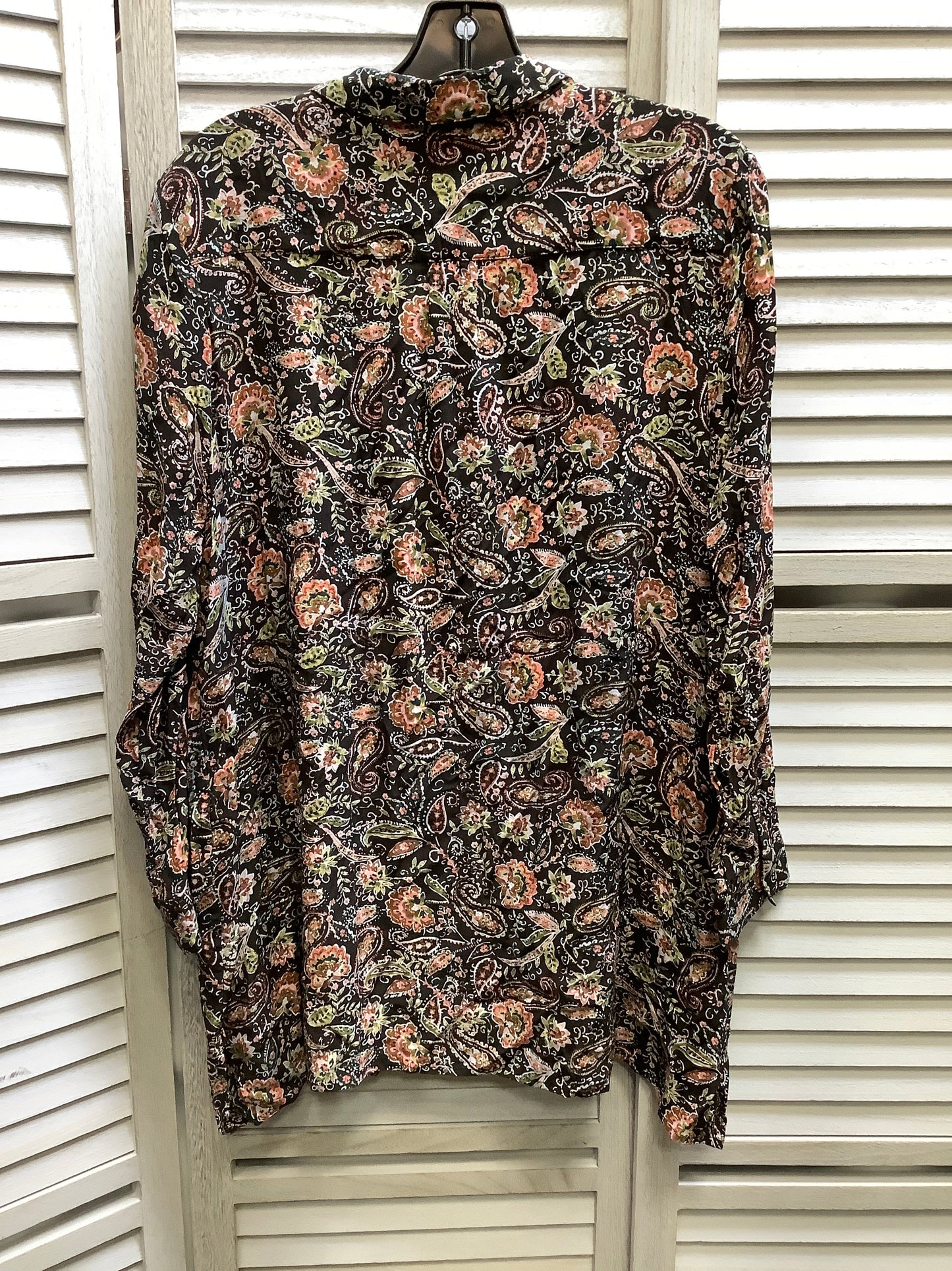 Floral Print Top Long Sleeve J. Jill, Size L