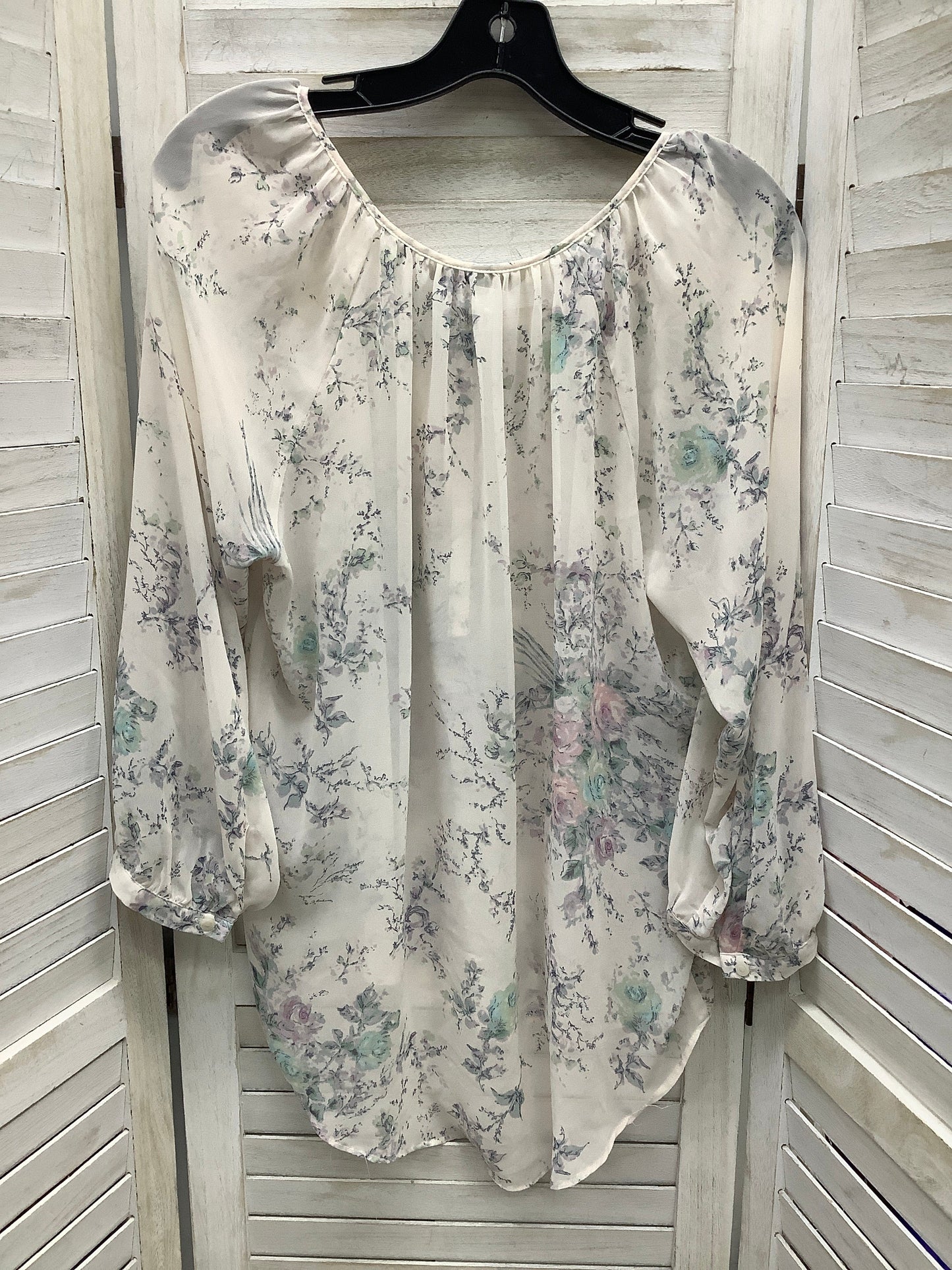 Floral Print Top 3/4 Sleeve Lc Lauren Conrad, Size Xl