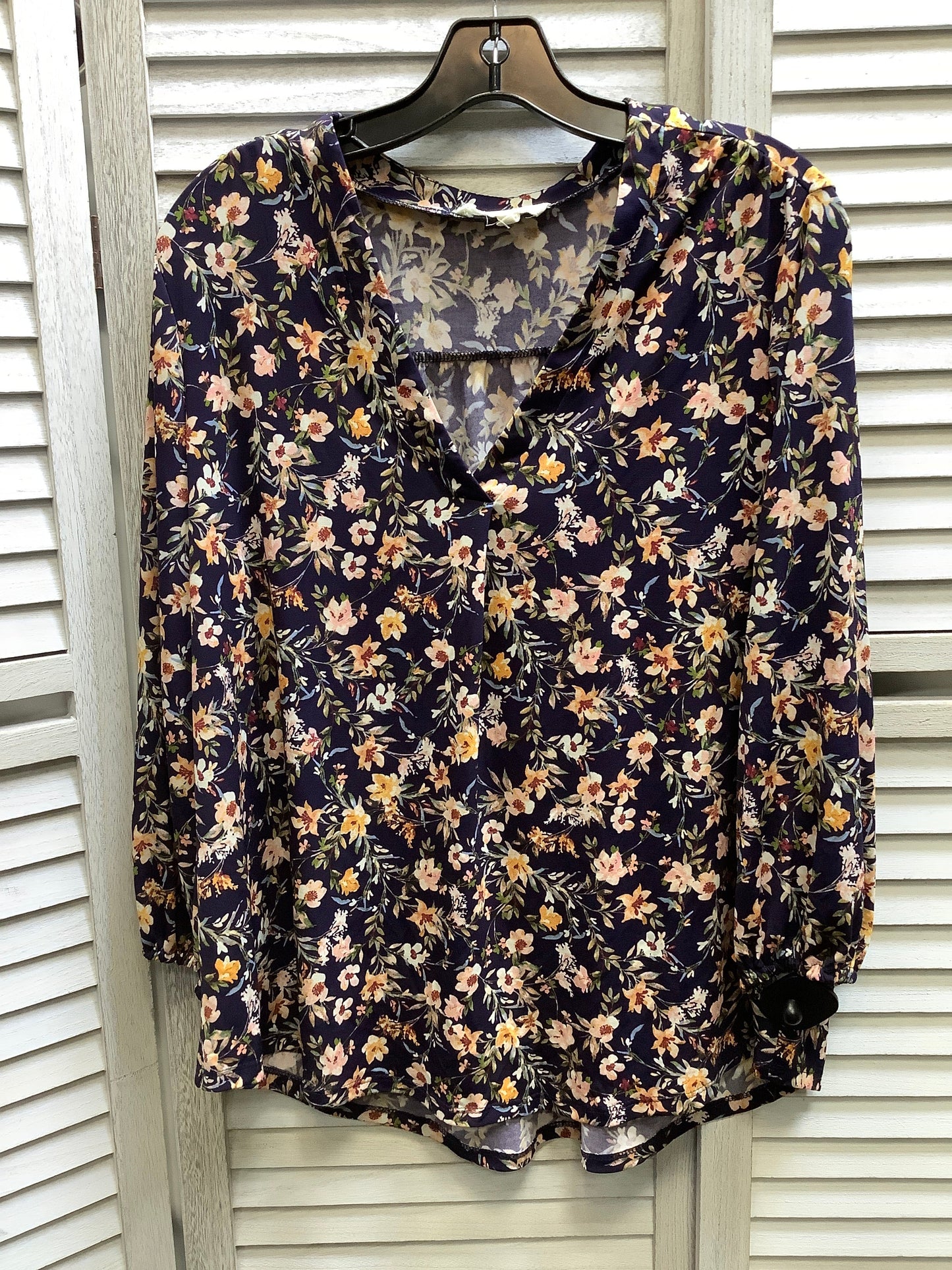 Floral Print Top Long Sleeve Vince Camuto, Size L