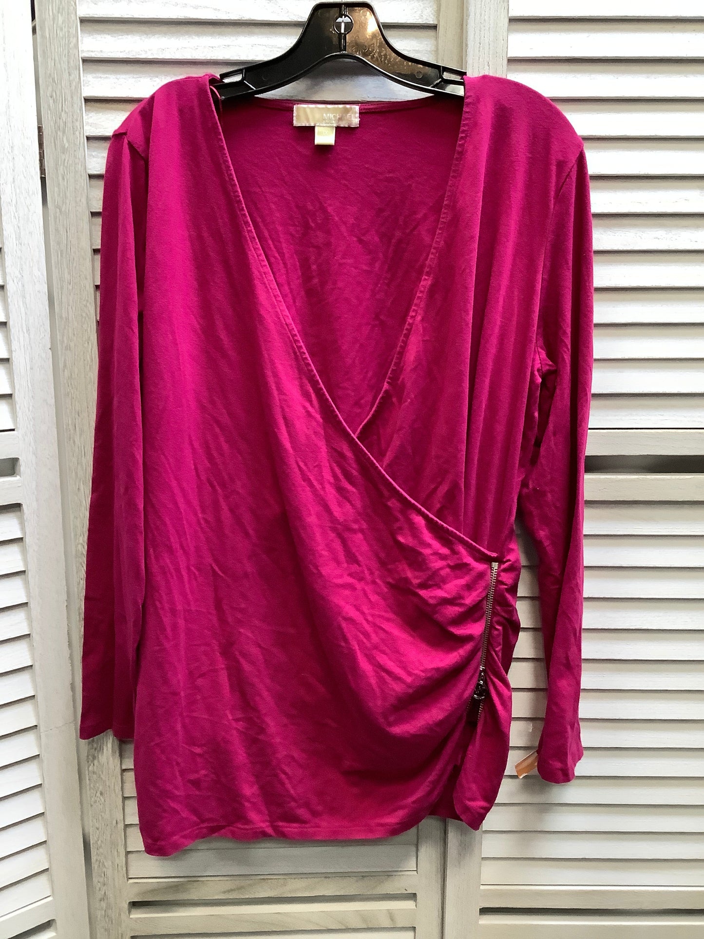 Pink Top Long Sleeve Michael By Michael Kors, Size Xl