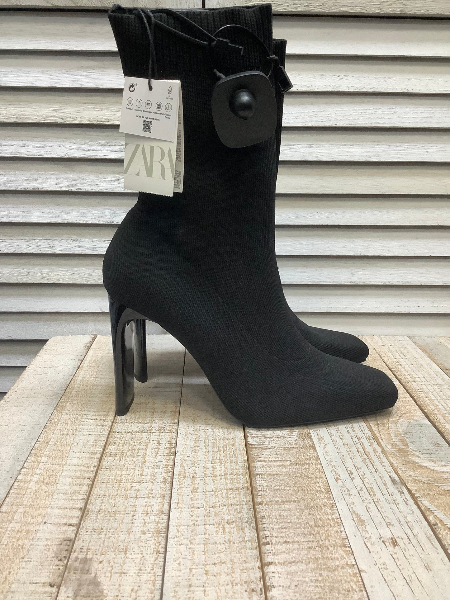 Boots Ankle Heels By Zara In Black, Size: 8.5