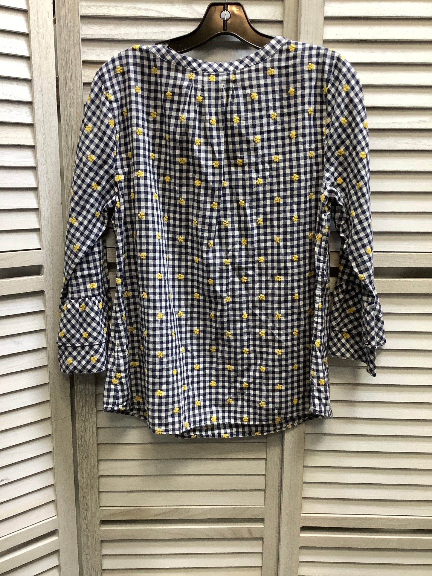 Plaid Pattern Top 3/4 Sleeve Talbots, Size L