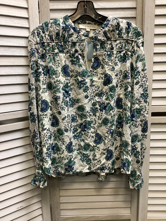 Floral Print Top Long Sleeve Loft, Size L