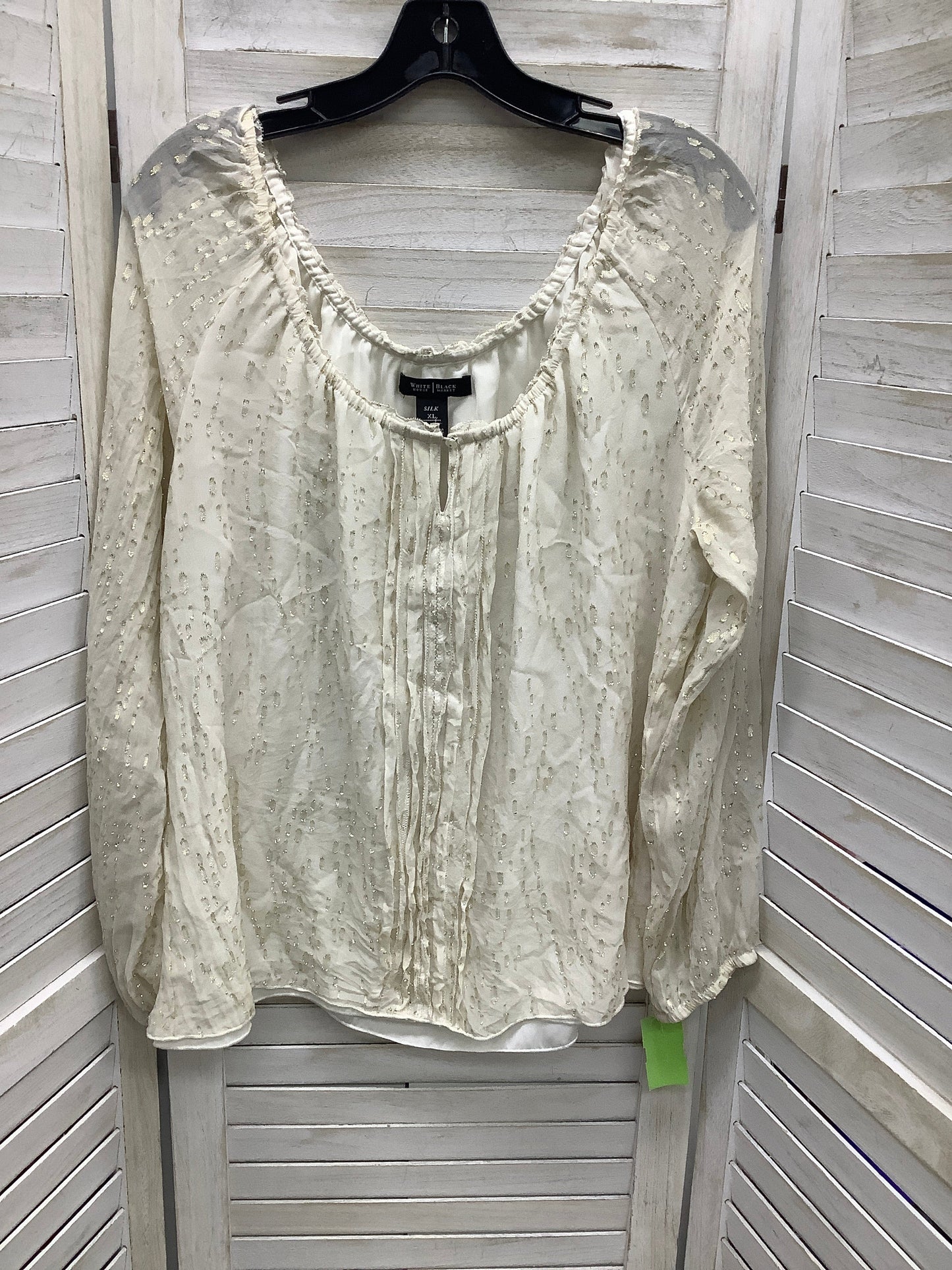 White Top Long Sleeve White House Black Market, Size Xl