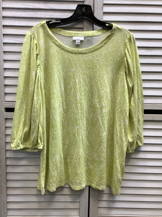 Top 3/4 Sleeve By J. Jill In Green, Size: Xl