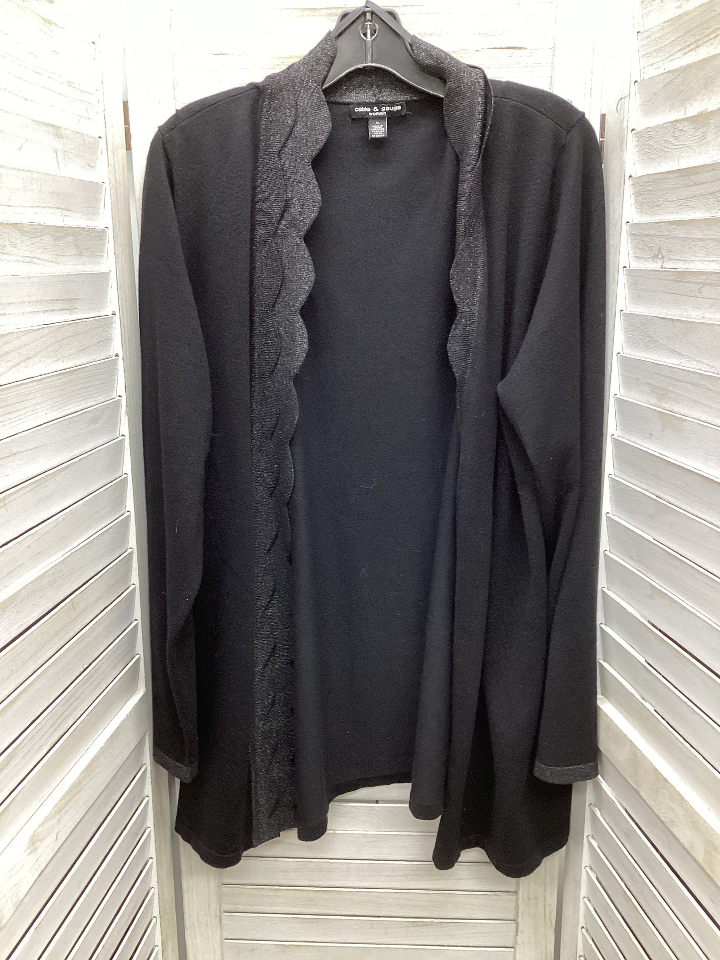 Cardigan By Cable And Gauge In Black, Size: 1x