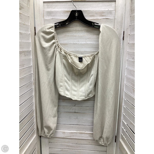 Top Long Sleeve By Shein In Tan, Size: L
