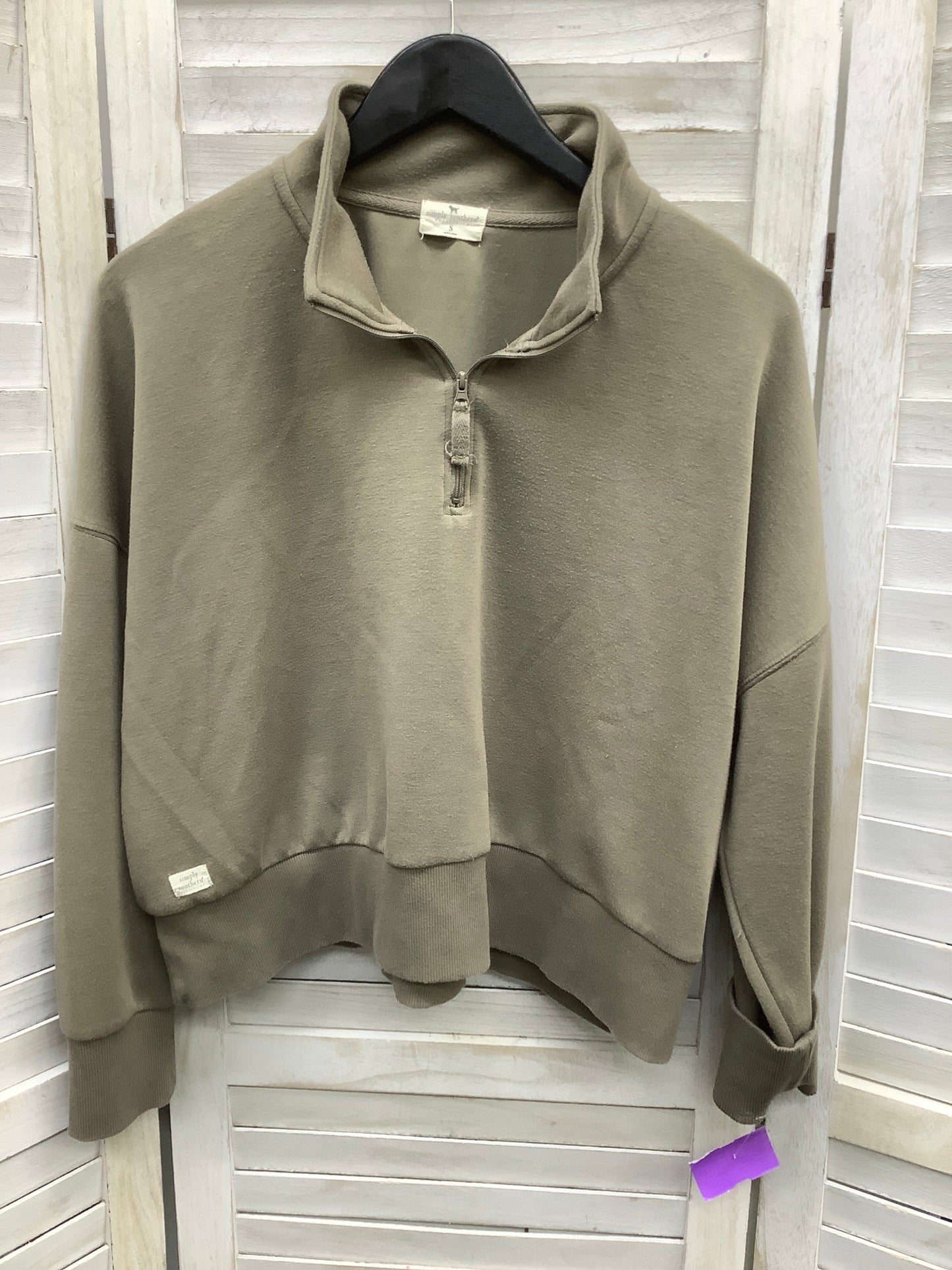 Taupe Sweatshirt Collar Simply Southern, Size S