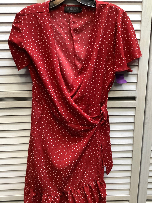 Red Dress Casual Short Clothes Mentor, Size L