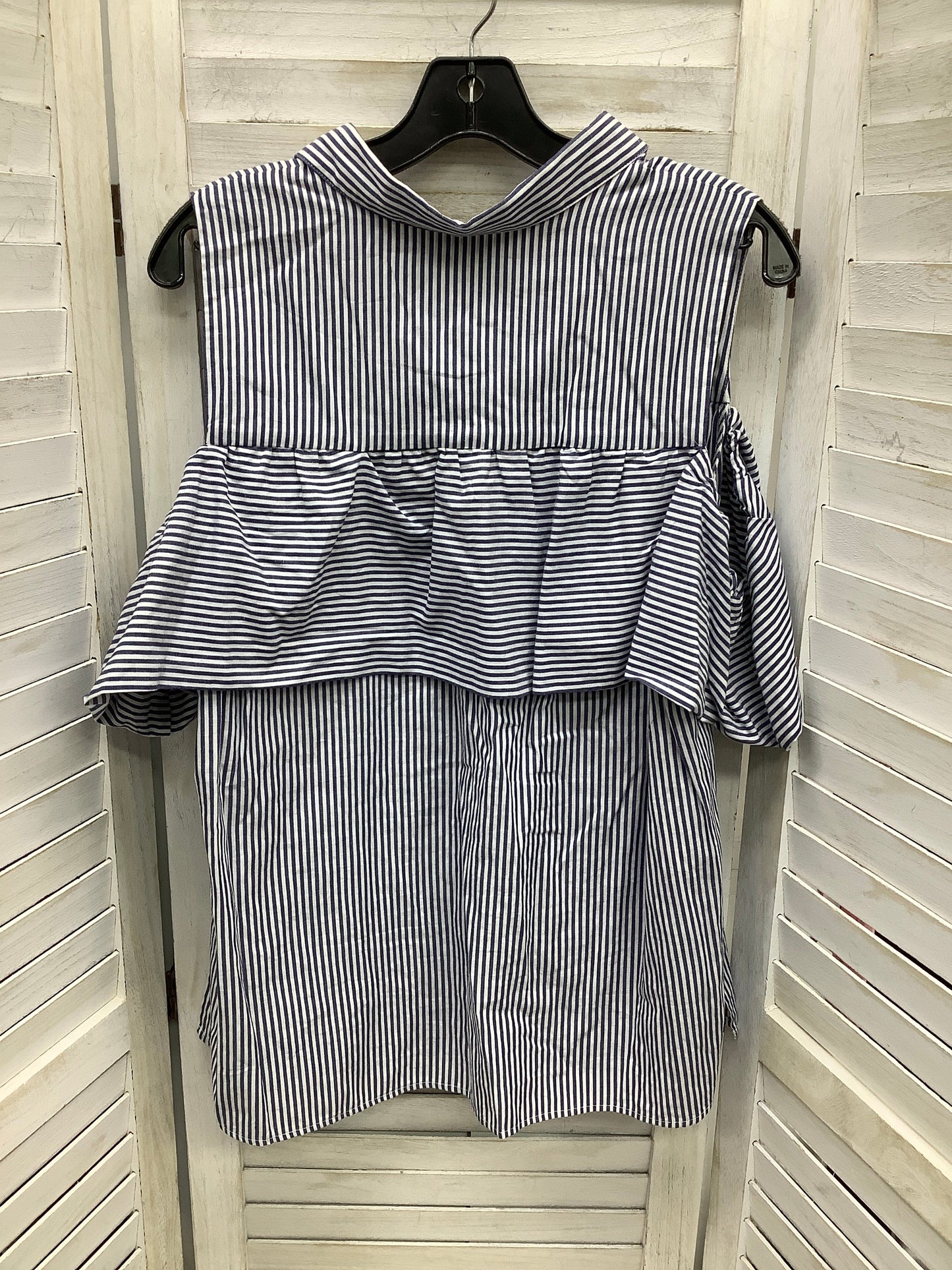 Striped Pattern Top Short Sleeve Sunday In Brooklyn, Size Xl