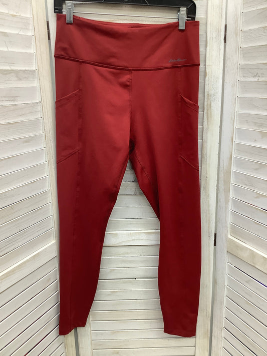 Red Athletic Leggings Eddie Bauer, Size M