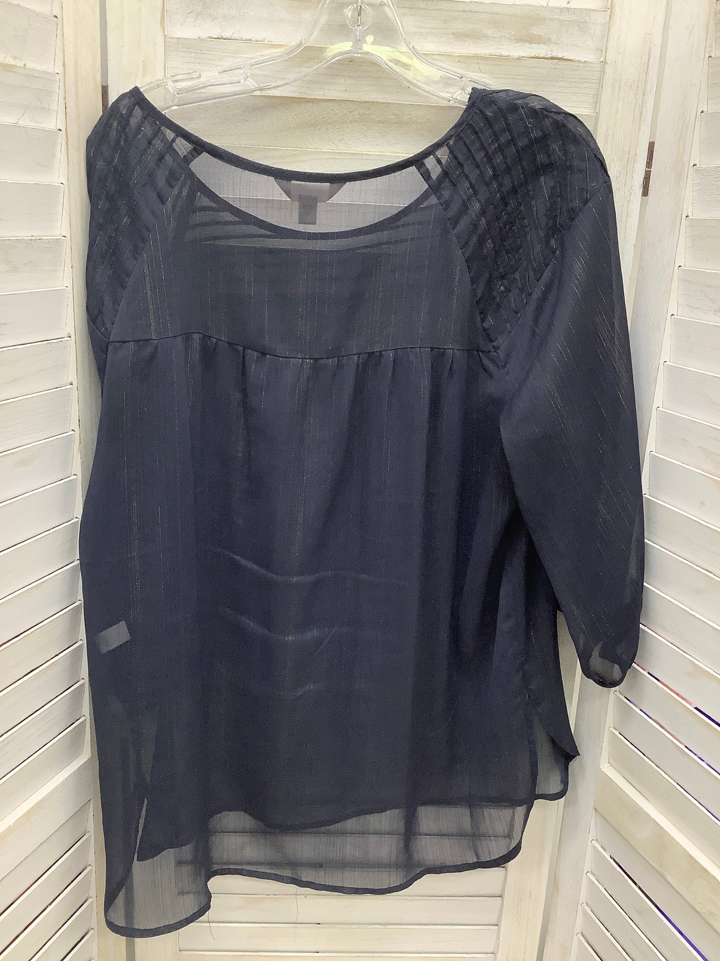 Navy Top 3/4 Sleeve Lc Lauren Conrad, Size Xl