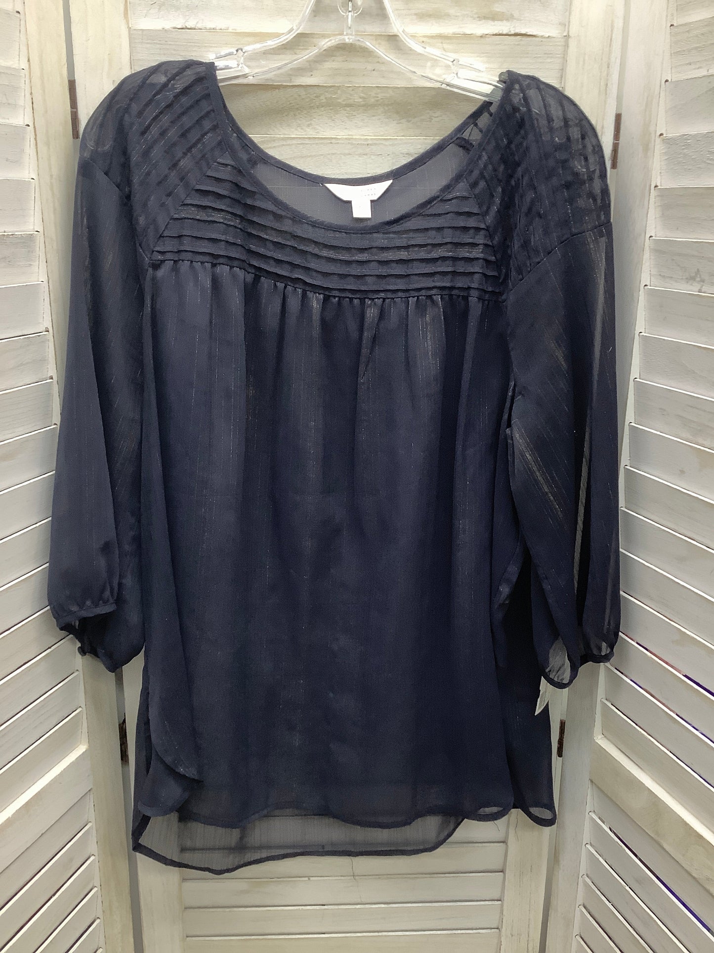 Navy Top 3/4 Sleeve Lc Lauren Conrad, Size Xl