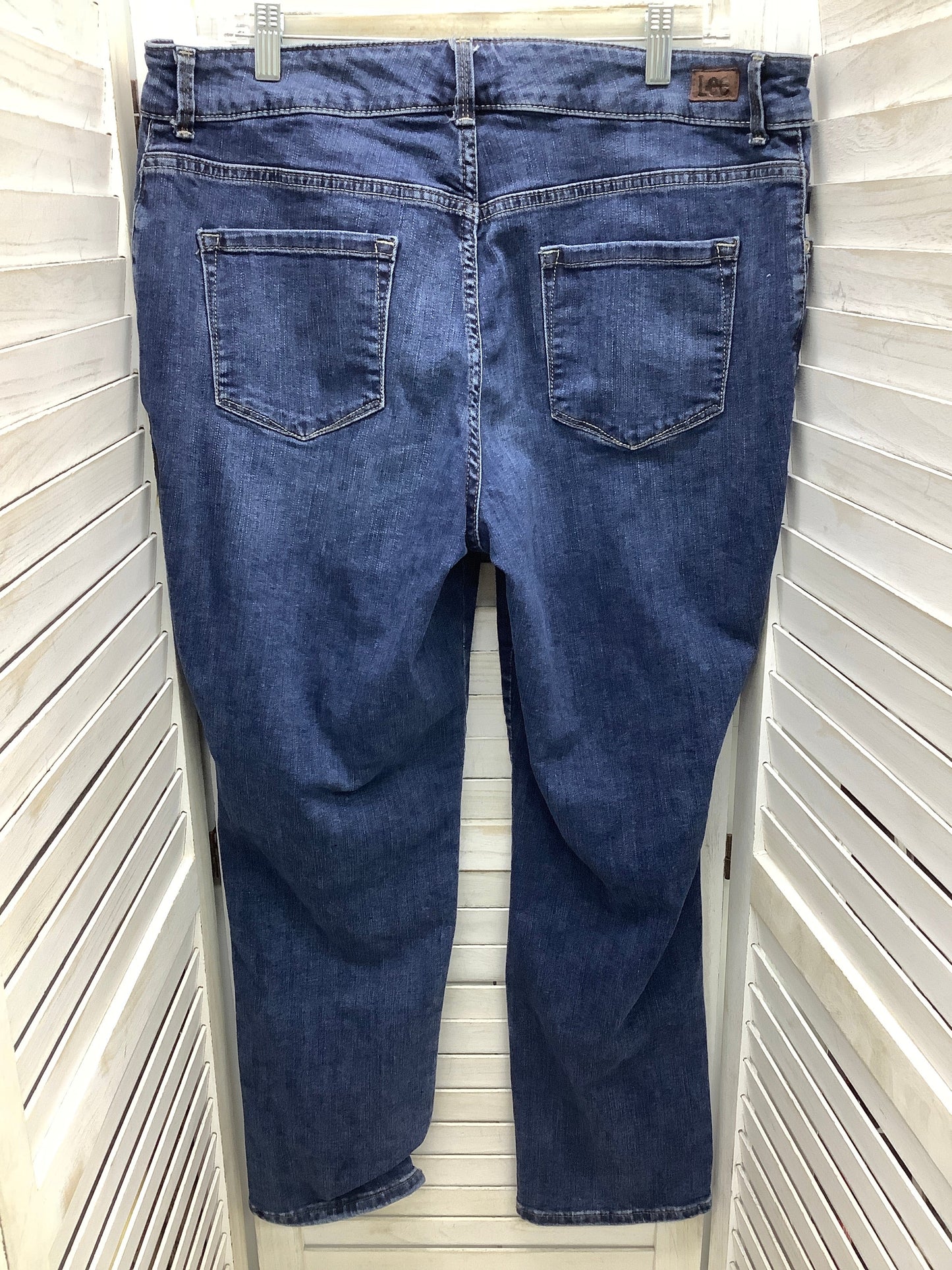 Jeans Straight By Lee In Blue Denim, Size: 18