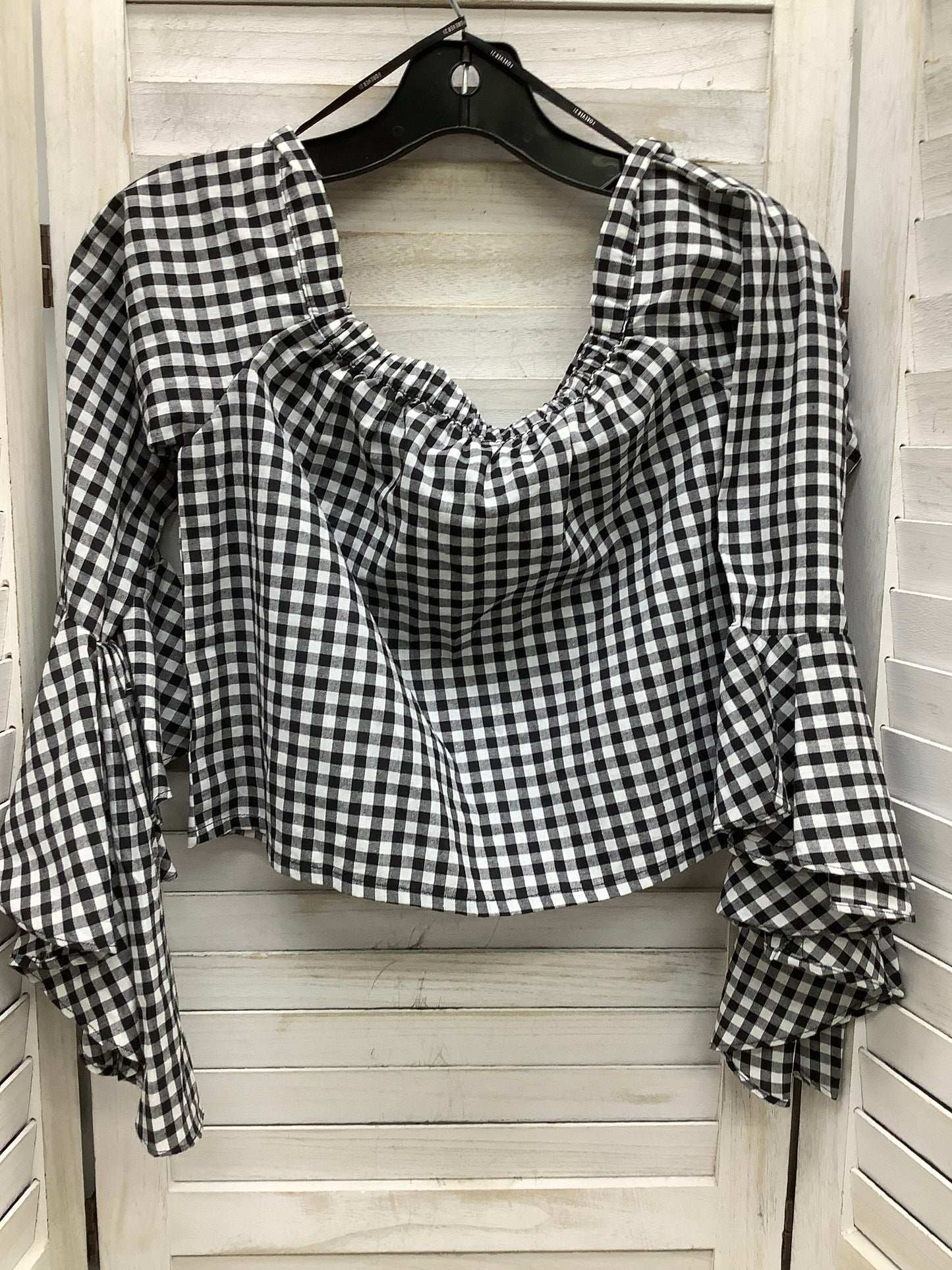 Black & White Top 3/4 Sleeve Forever 21, Size S