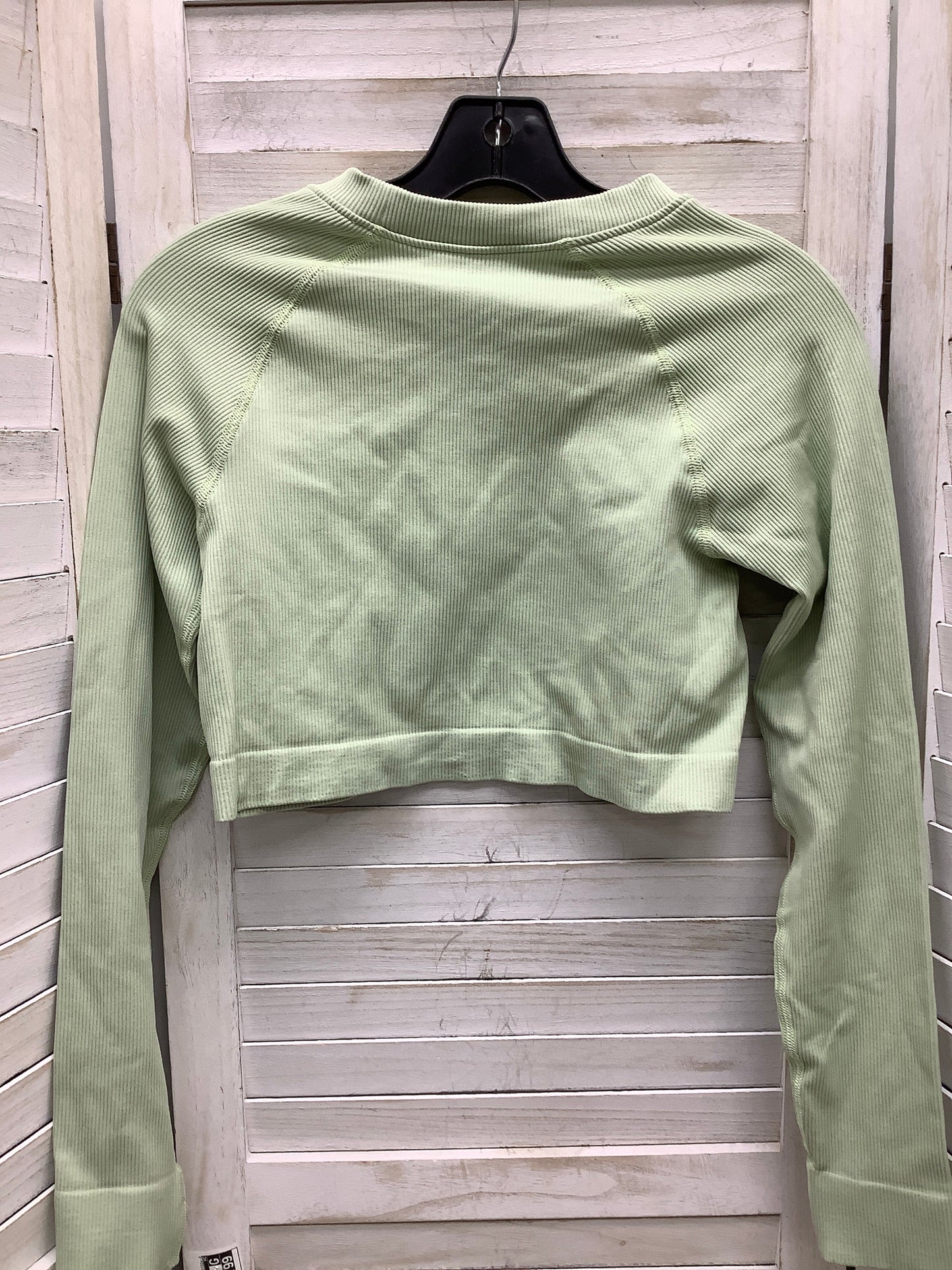 Green Athletic Top Long Sleeve Crewneck Clothes Mentor, Size L