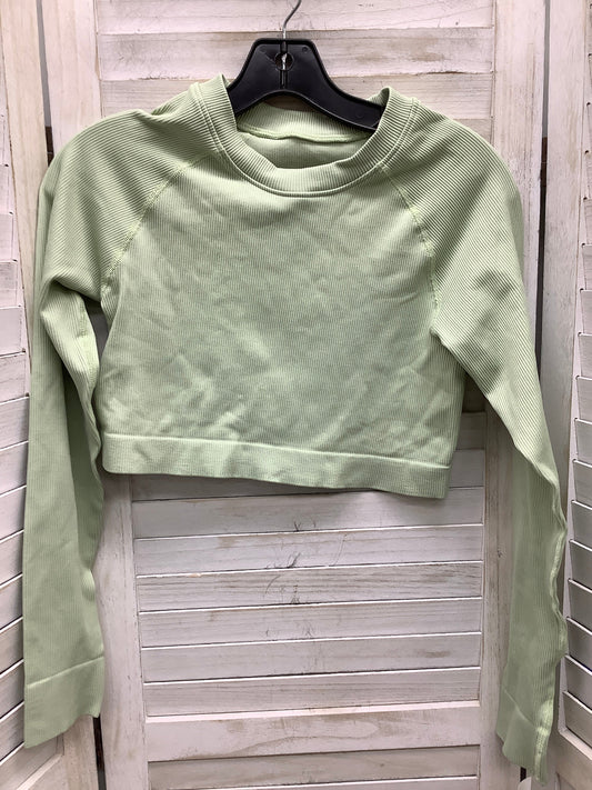 Green Athletic Top Long Sleeve Crewneck Clothes Mentor, Size L