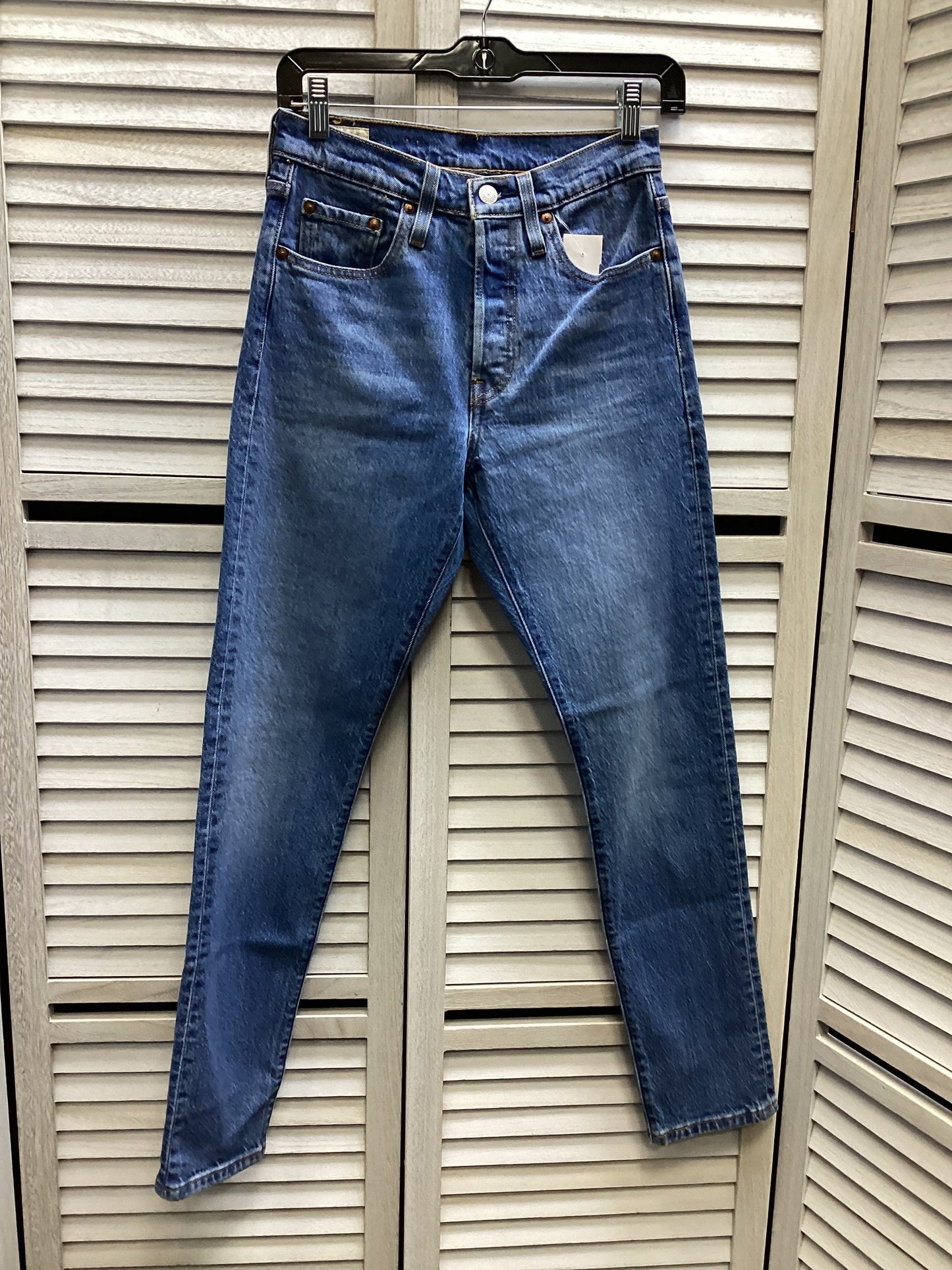 Jeans Skinny By Levis In Blue Denim, Size: 0