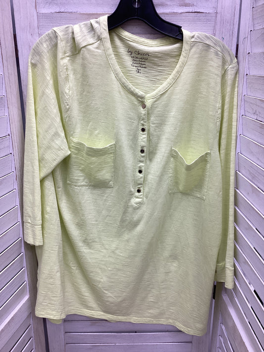 Top Long Sleeve By Chicos In Yellow, Size: Xl