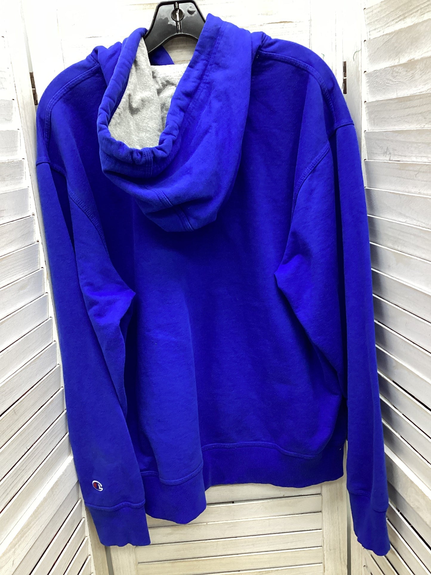 Sweatshirt Hoodie By Champion In Blue, Size: L