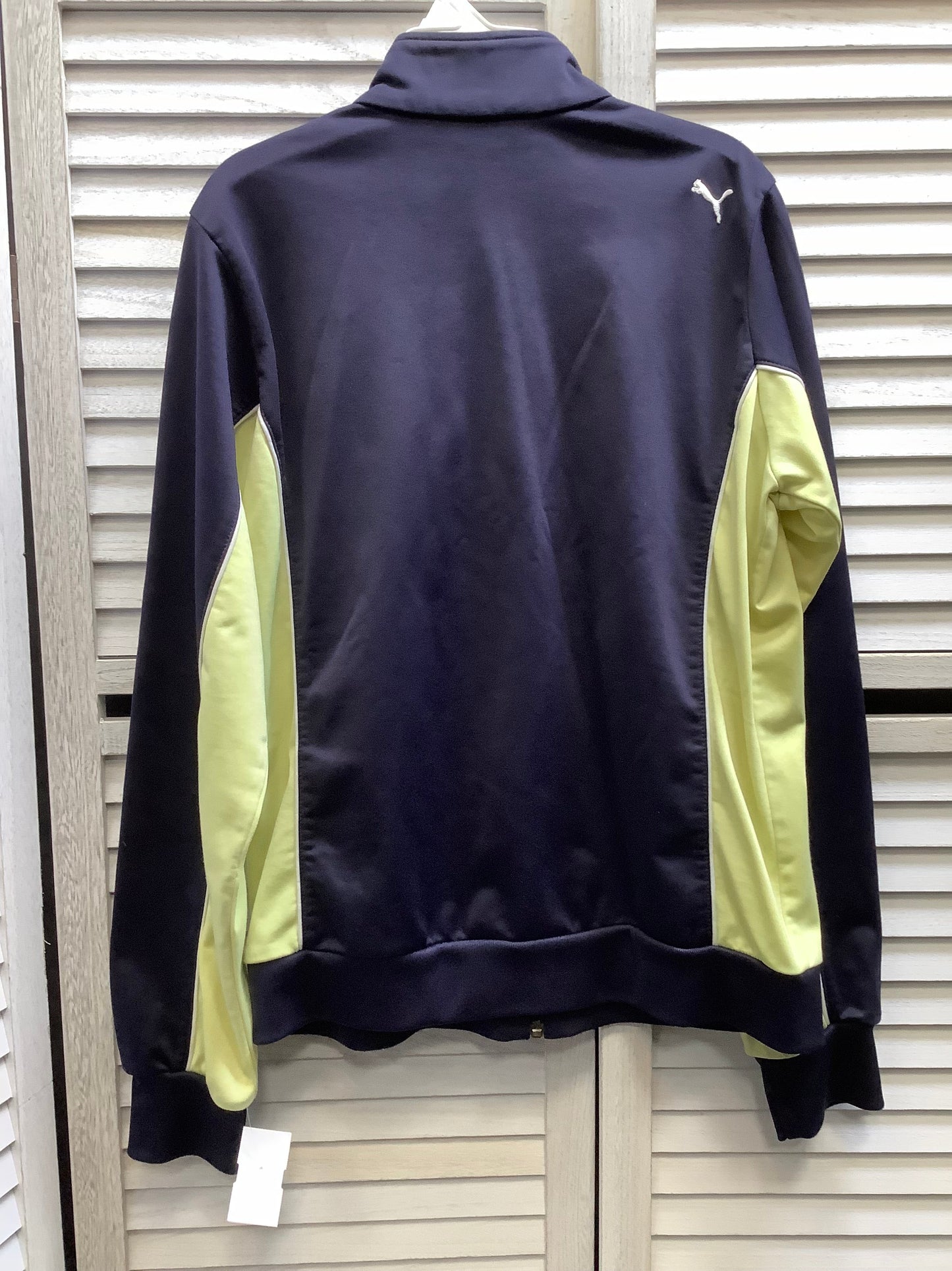 Athletic Jacket By Puma In Navy, Size: L