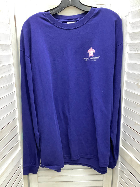 Top Long Sleeve By Simply Southern In Blue, Size: Xl