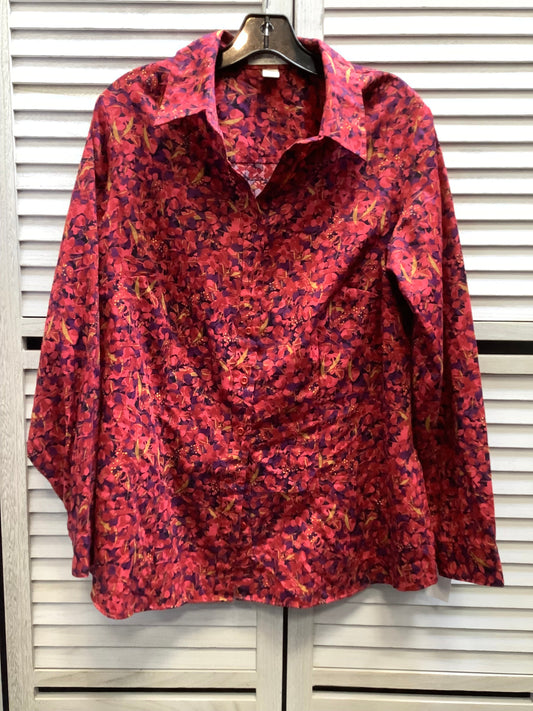 Top Long Sleeve By Coldwater Creek In Floral Print, Size: Xl