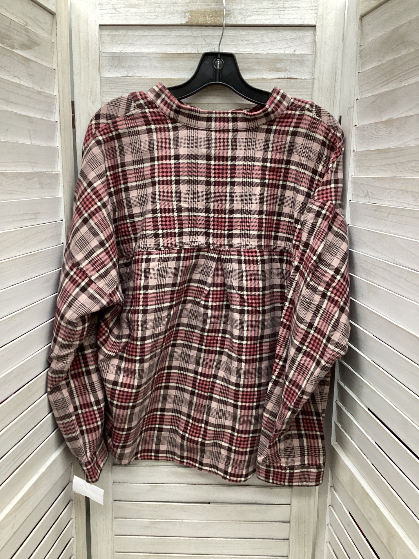 Top Long Sleeve By Current Elliott In Plaid Pattern, Size: 4