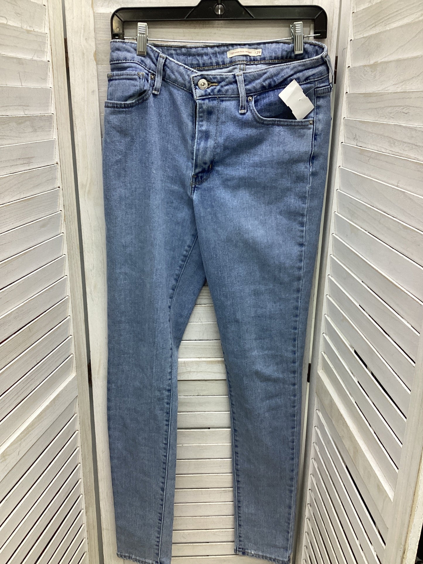 Jeans Skinny By Levis In Blue Denim, Size: 8