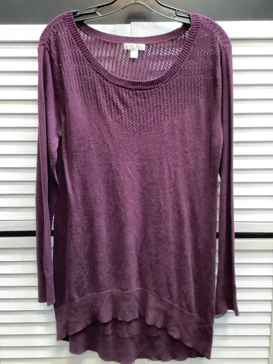 Top Long Sleeve By New York And Co In Purple, Size: M