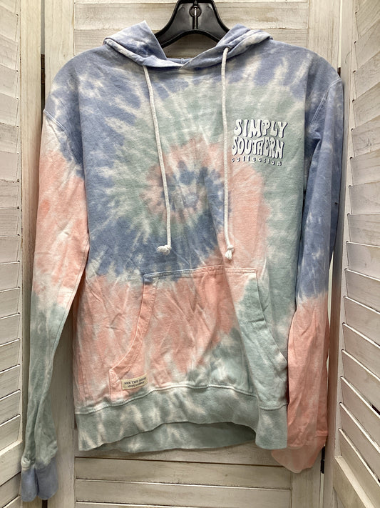 Sweatshirt Hoodie By Simply Southern In Tie Dye Print, Size: S