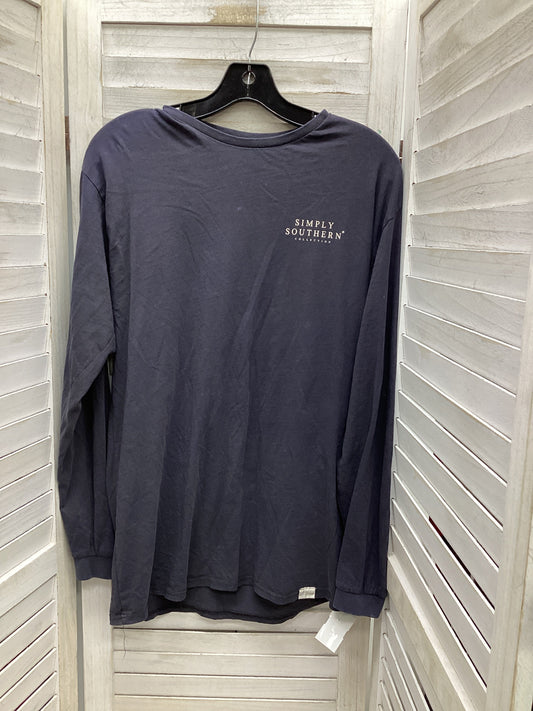 Top Long Sleeve By Simply Southern In Navy, Size: S