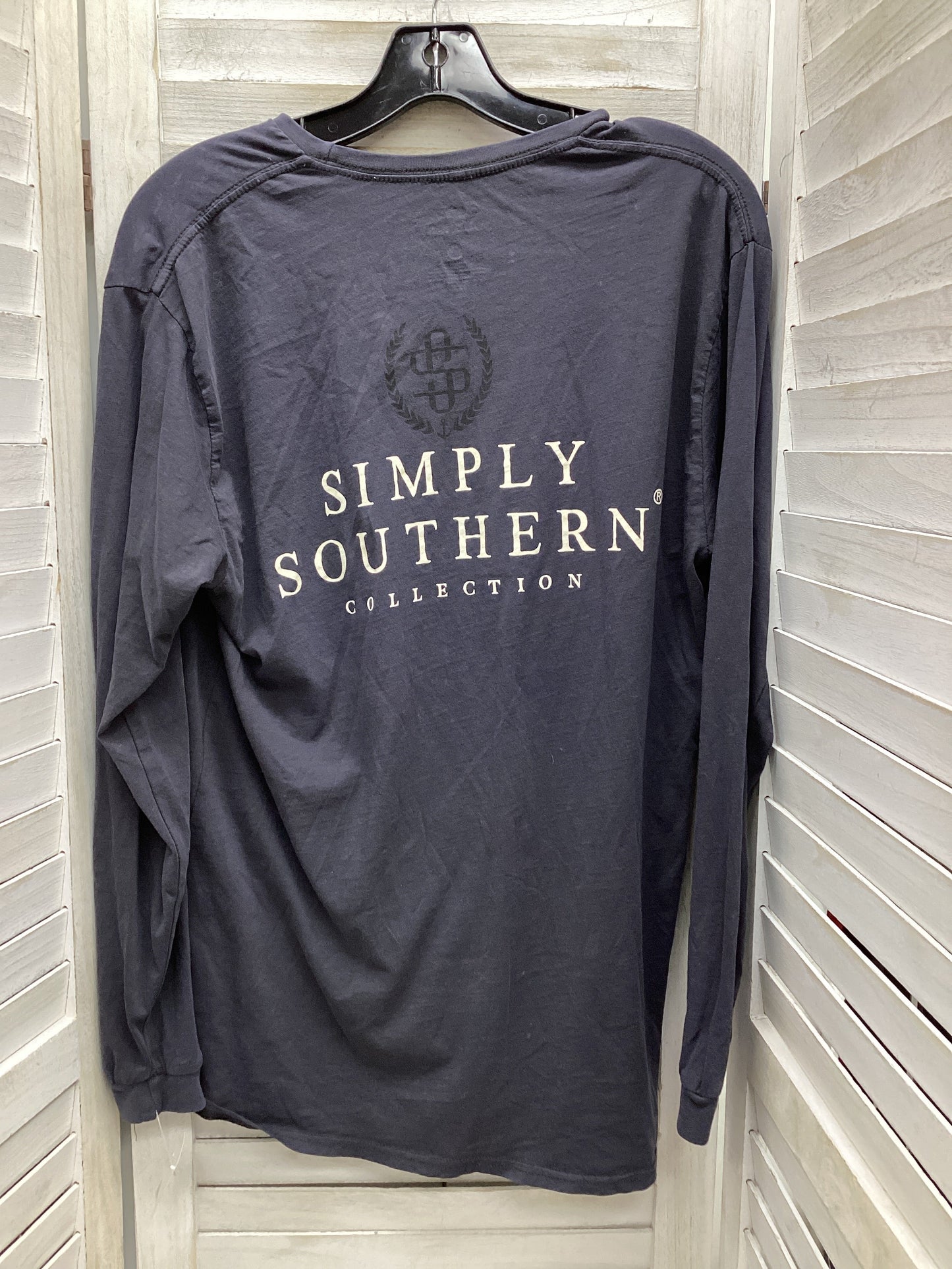 Top Long Sleeve By Simply Southern In Navy, Size: S