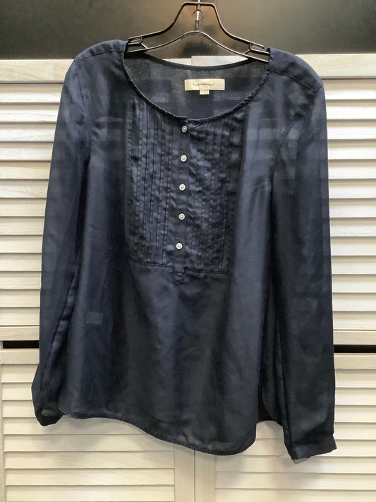 Top Long Sleeve By Loft In Black, Size: M