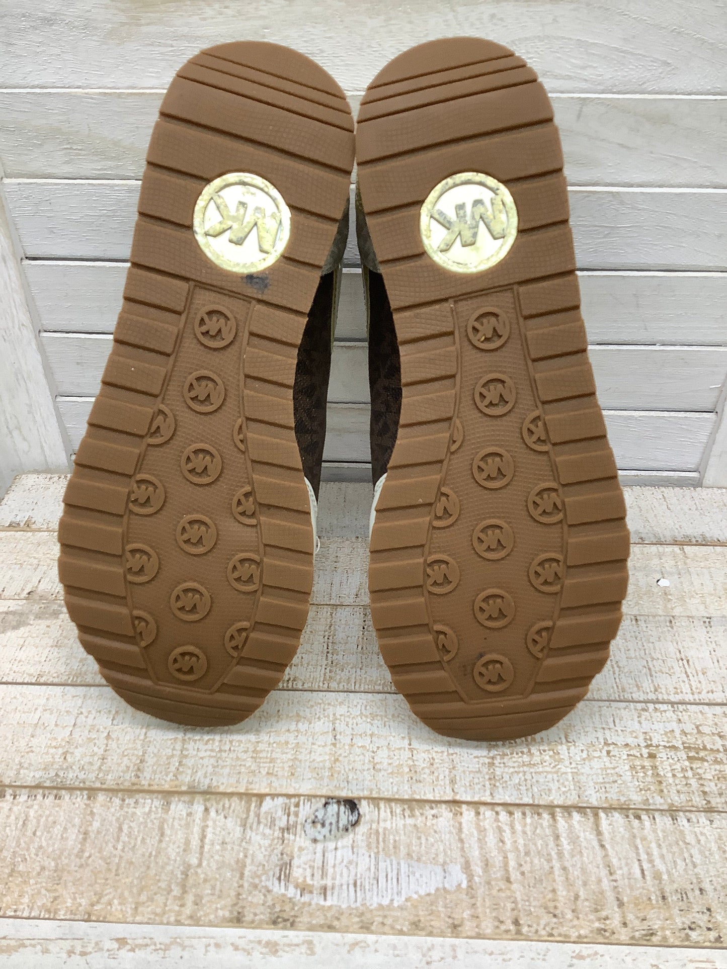 Shoes Sneakers By Michael By Michael Kors In Gold & Tan, Size: 7.5