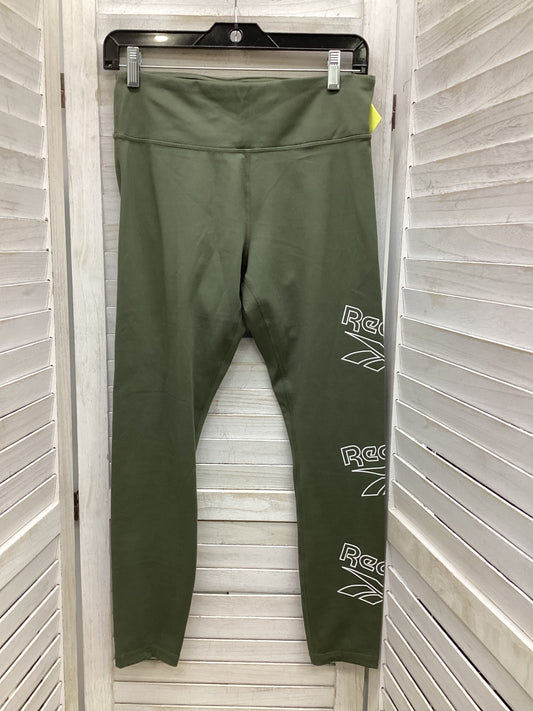 Athletic Leggings By Reebok In Olive, Size: M